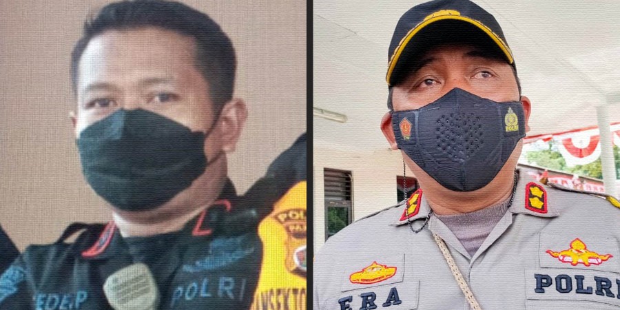 Kiri: AKBP I Gede Putra. Kanan: AKBP I Gusti Gde Era Adhinata. Foto: Dok/ Papua60detik